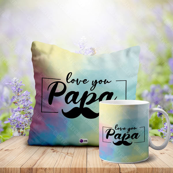 Love You Papa Cushion Mug Combo - Uncommongifts.in